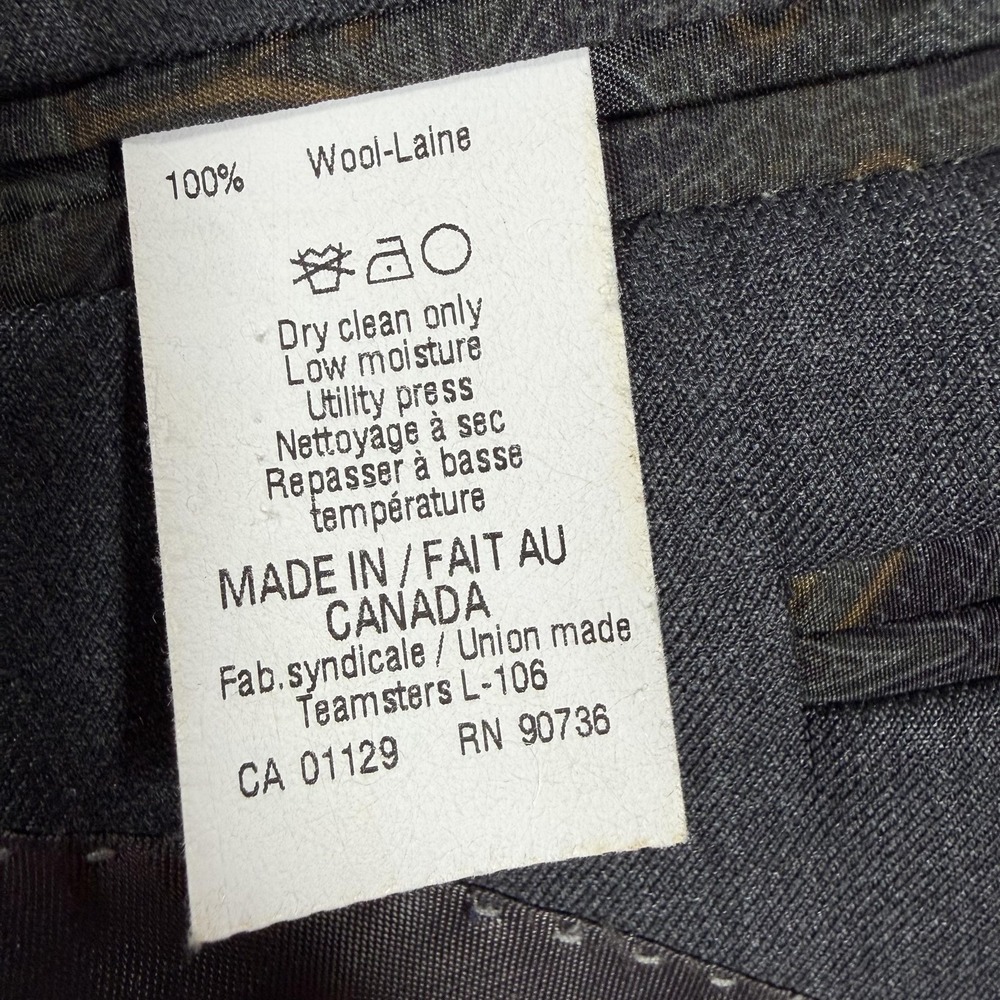 Lauren Ralph Lauren Suit Jacket Mens 44R Gray Wool Two Button Made In Canada - Picture 5 of 12